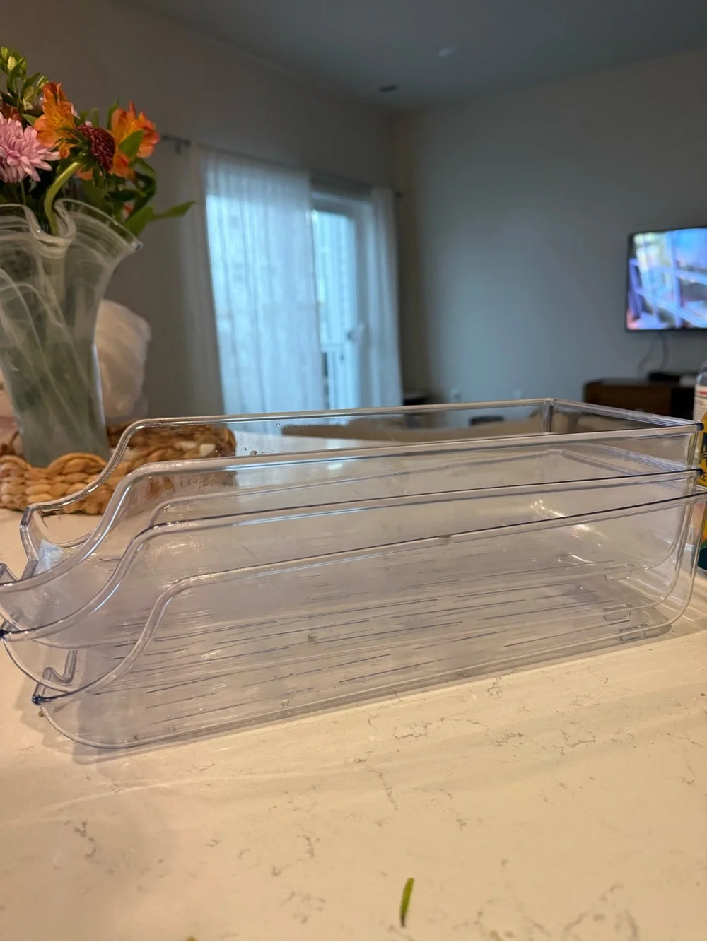 Clear Plastic Refrigerator Bins - Set of 3